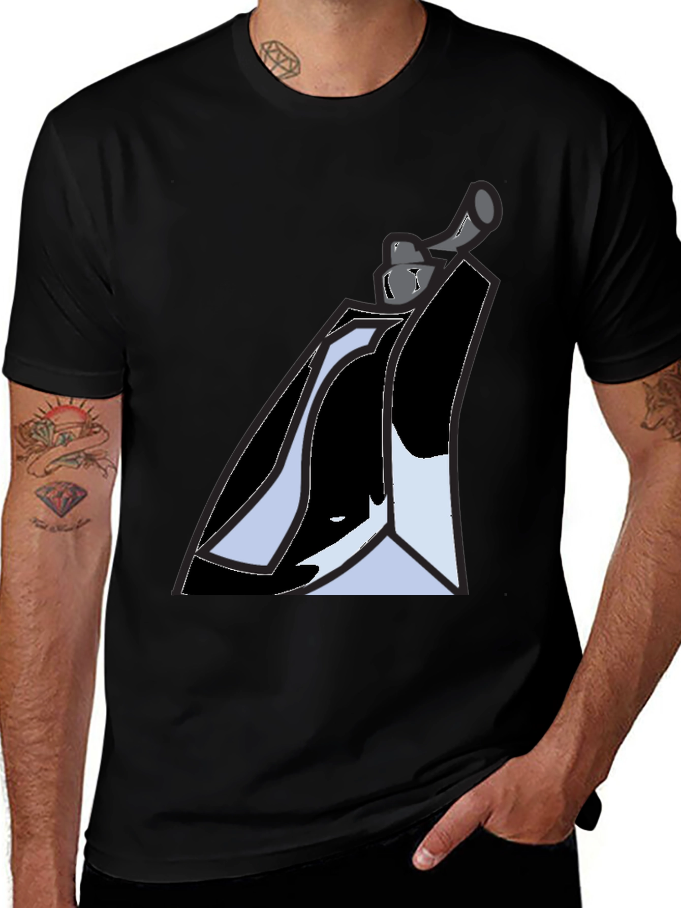 Abstract Graphic Tee - Black