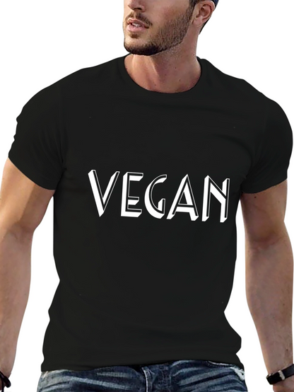 Vegan T-Shirt Black Cotton Blend Graphic Tee