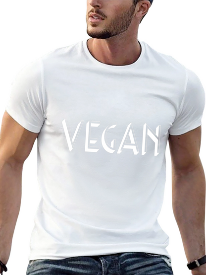 Vegan T-Shirt Black Cotton Blend Graphic Tee