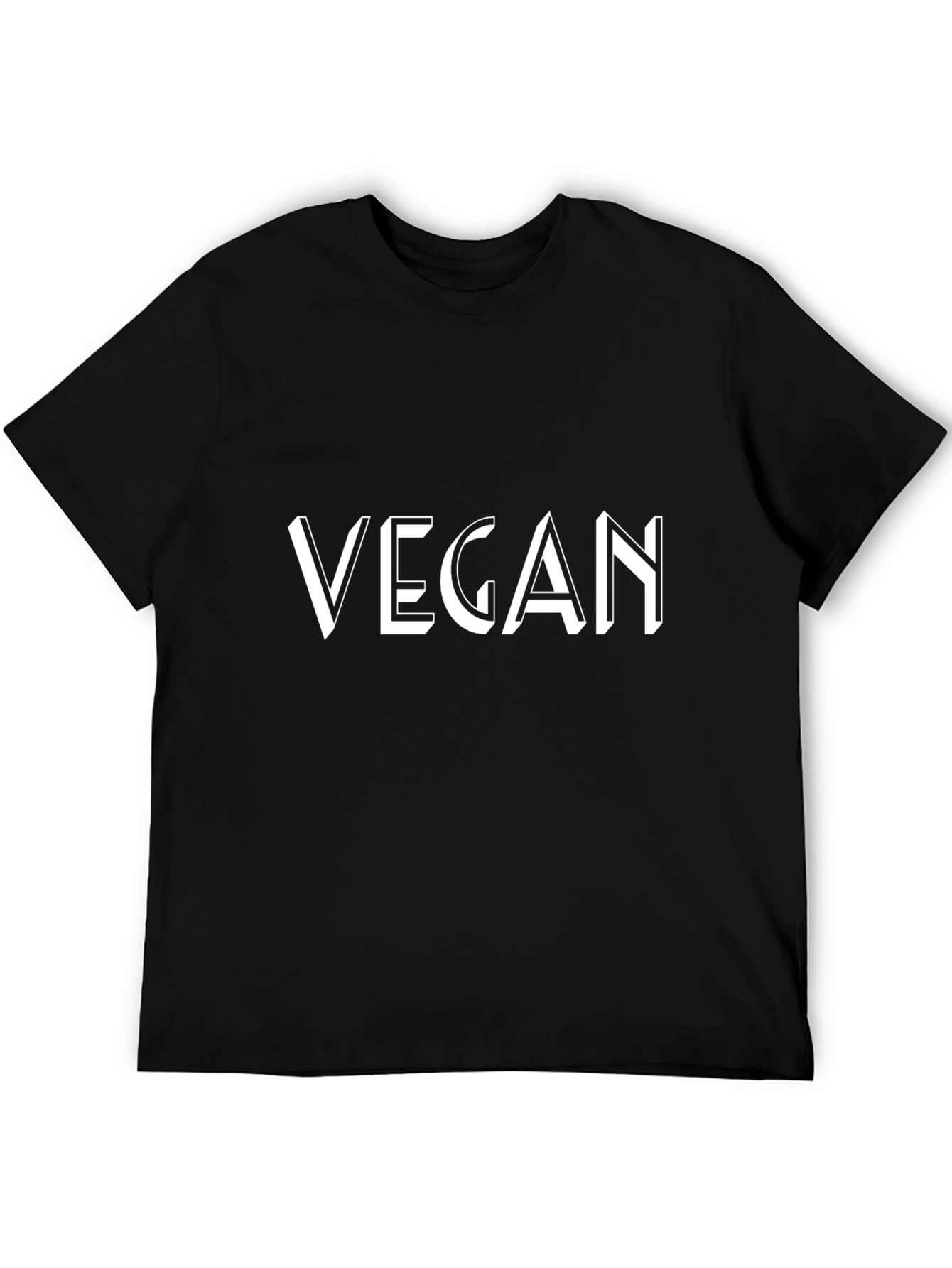 Vegan T-Shirt Black Cotton Blend Graphic Tee