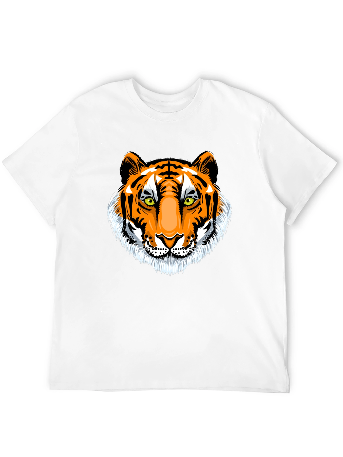 Bold Tiger Graphic Tee - Black Cotton T-Shirt