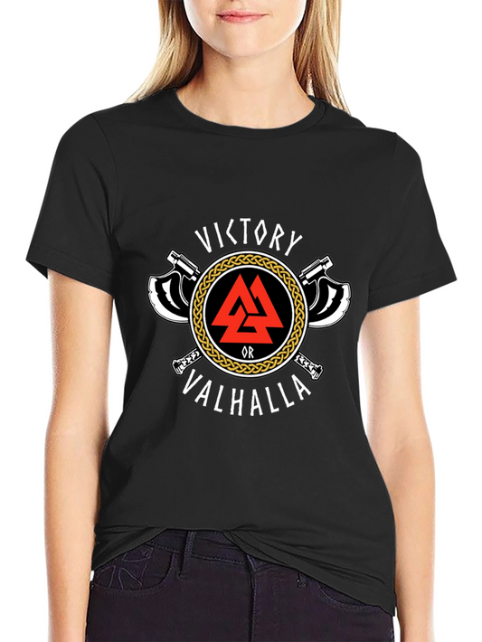Victory or Valhalla T-Shirt | Viking Norse Axe Design