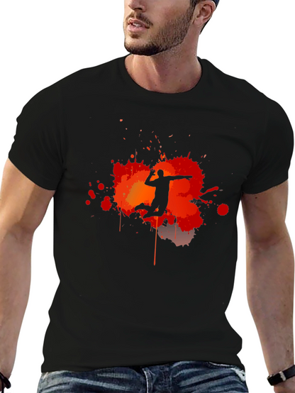 Volleyball Player Silhouette Graphic T-Shirt