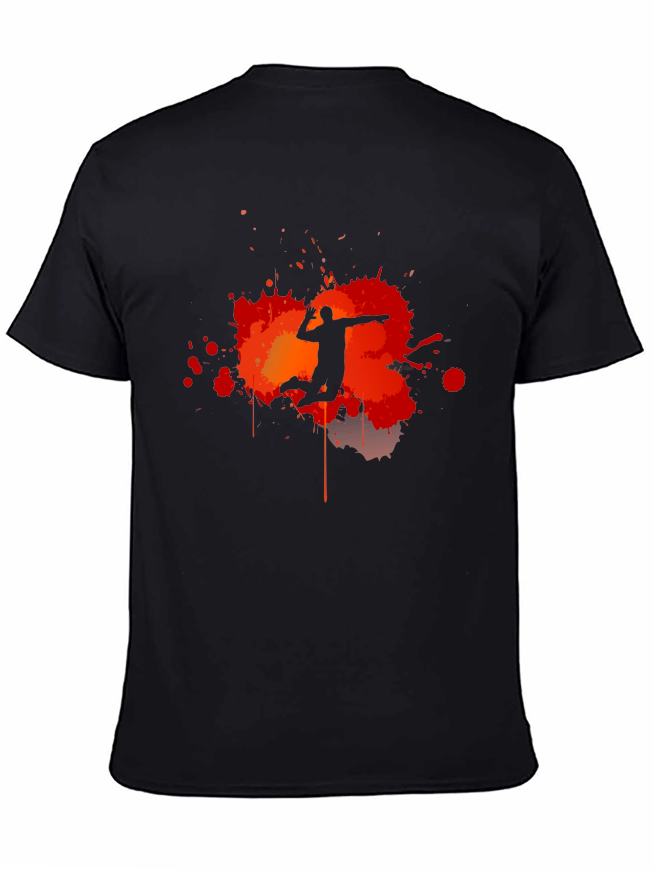 Volleyball Player Silhouette Graphic T-Shirt