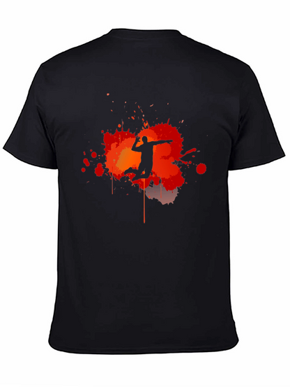 Volleyball Player Silhouette Graphic T-Shirt