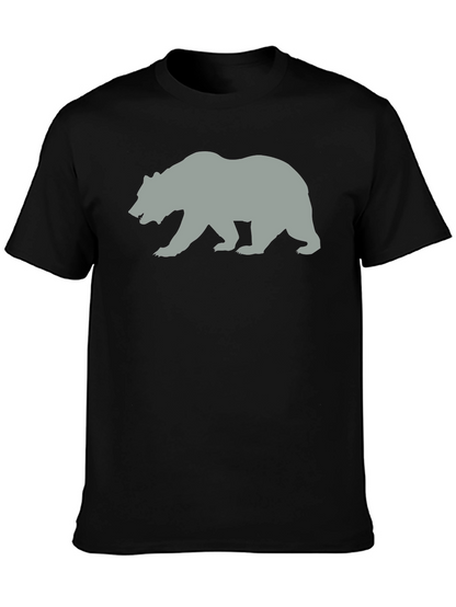 Bear Silhouette Graphic T-Shirt - Black