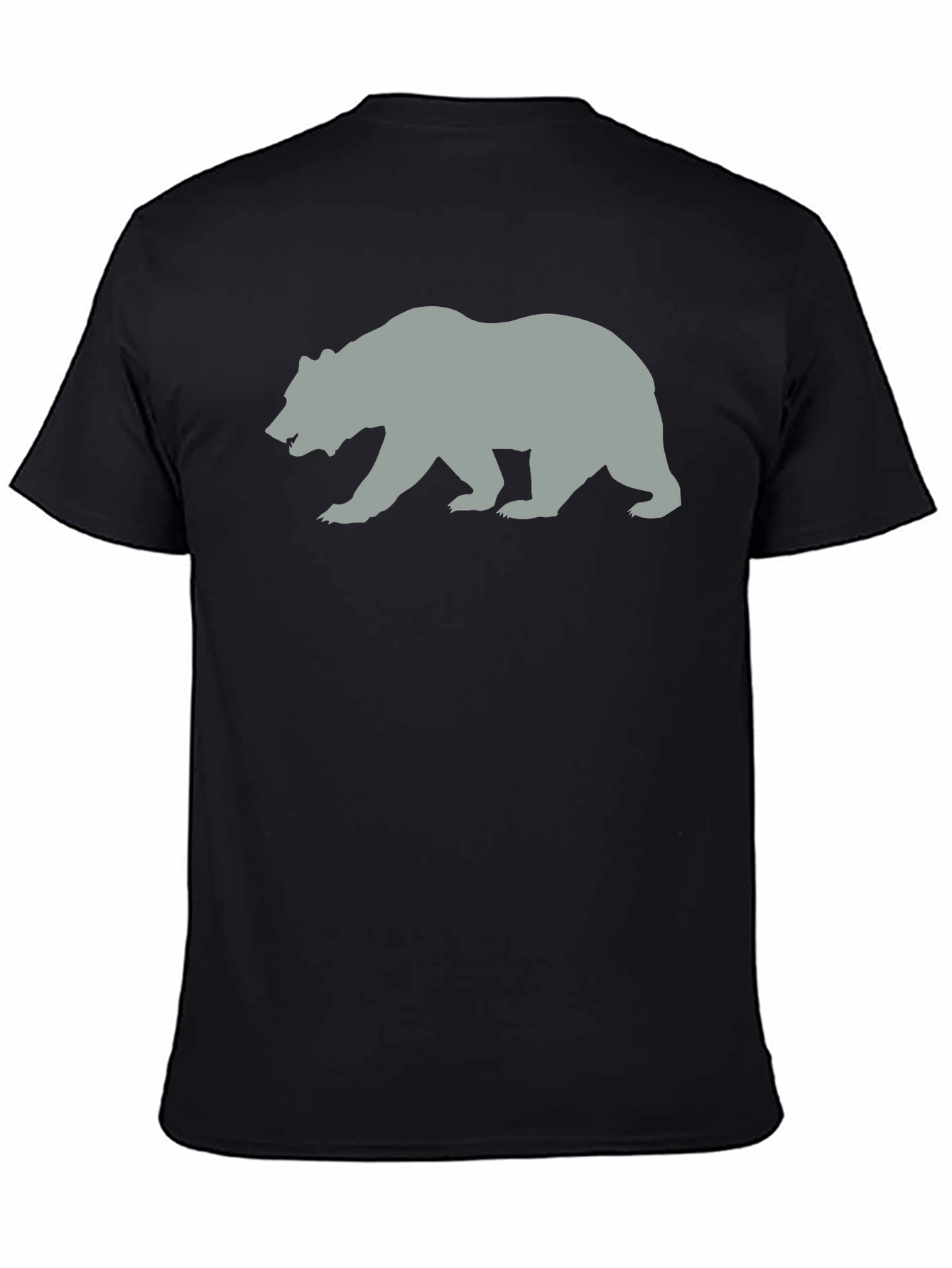 Bear Silhouette Graphic T-Shirt - Black