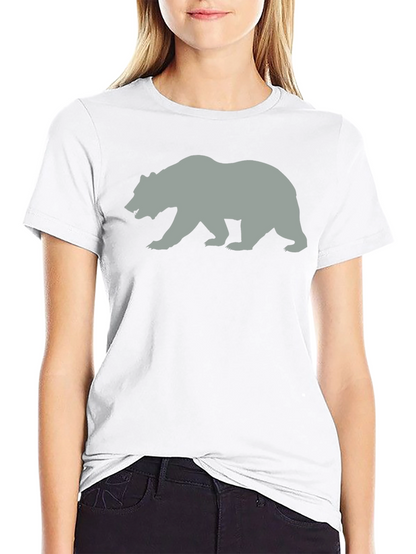 Bear Silhouette Graphic T-Shirt - Black