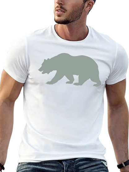 Bear Silhouette Graphic T-Shirt - Black