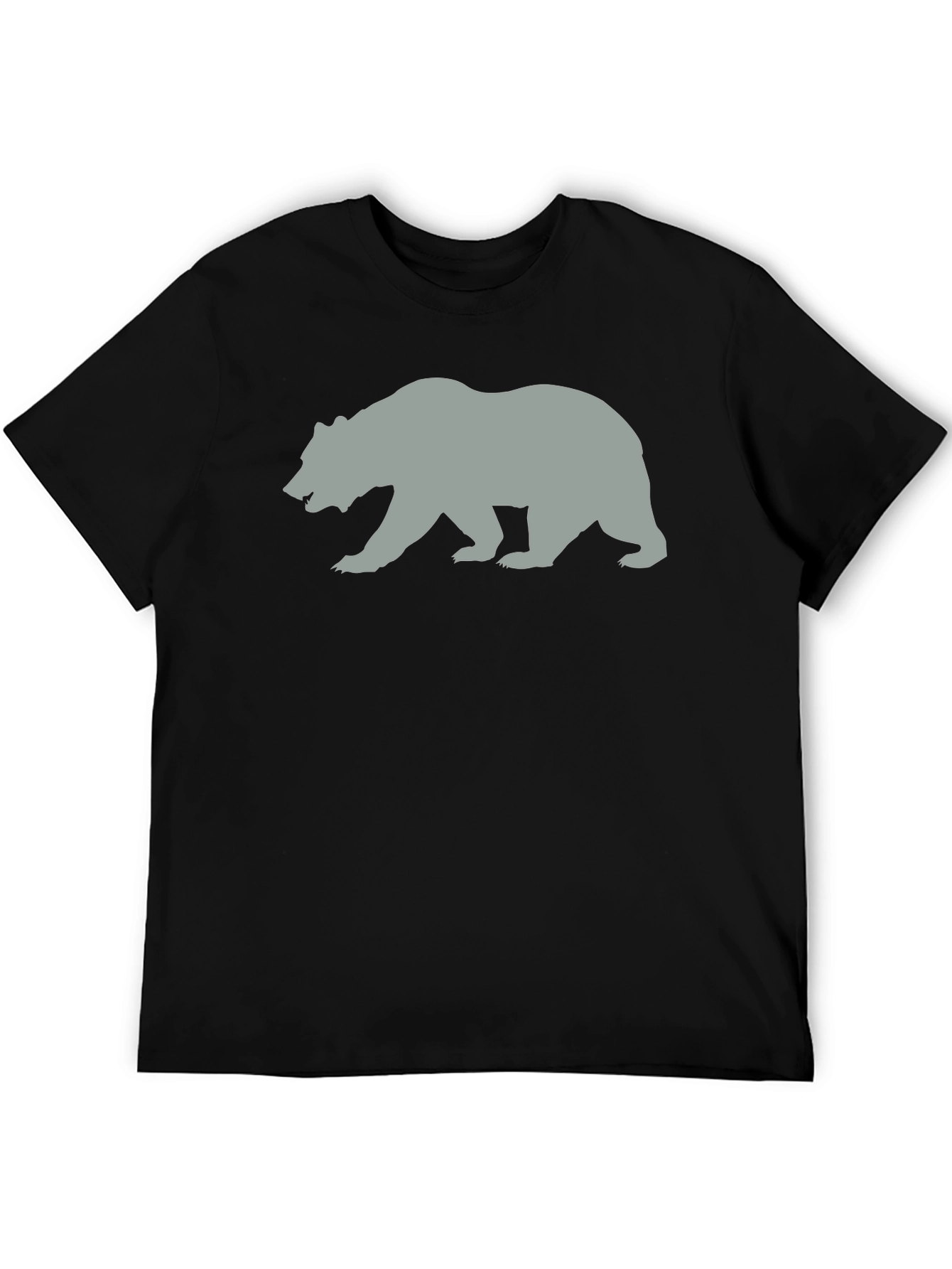 Bear Silhouette Graphic T-Shirt - Black