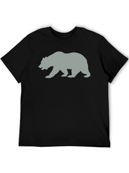 Bear Silhouette Graphic T-Shirt - Black