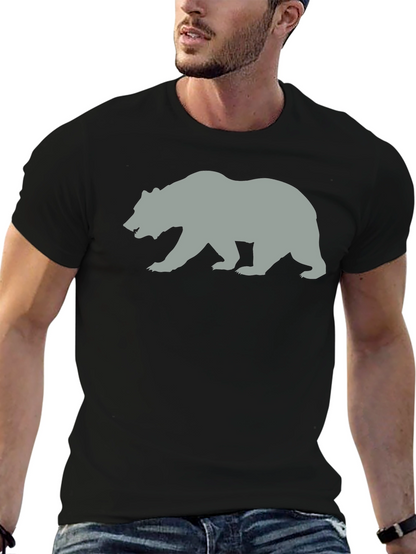 Bear Silhouette Graphic T-Shirt - Black