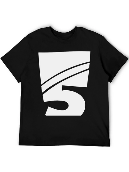 Bold Number 5 Graphic Tee - Black