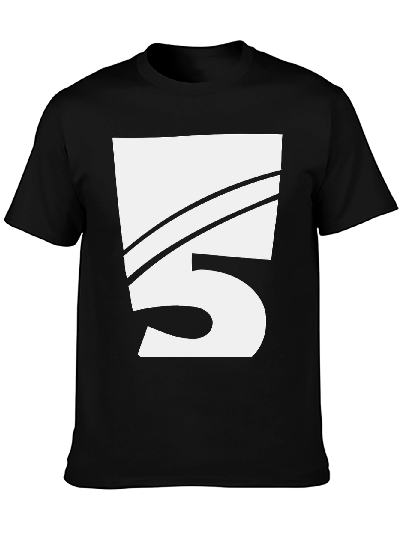 Bold Number 5 Graphic Tee - Black