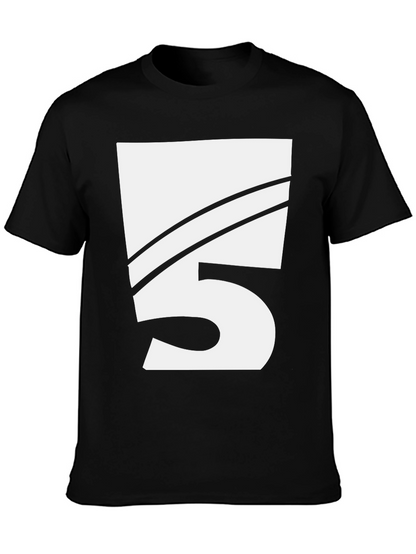 Bold Number 5 Graphic Tee - Black