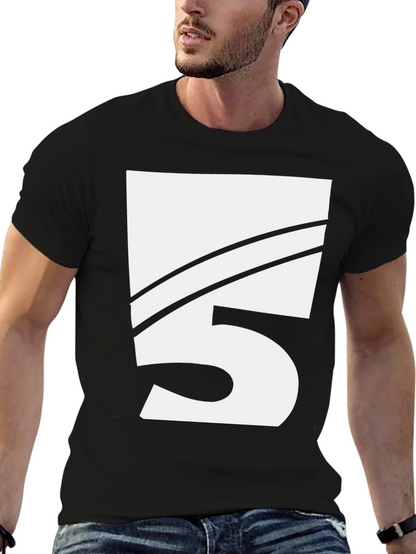 Bold Number 5 Graphic Tee - Black