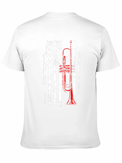 American Flag Trumpet Graphic Tee