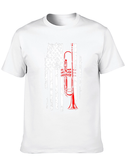 American Flag Trumpet Graphic Tee