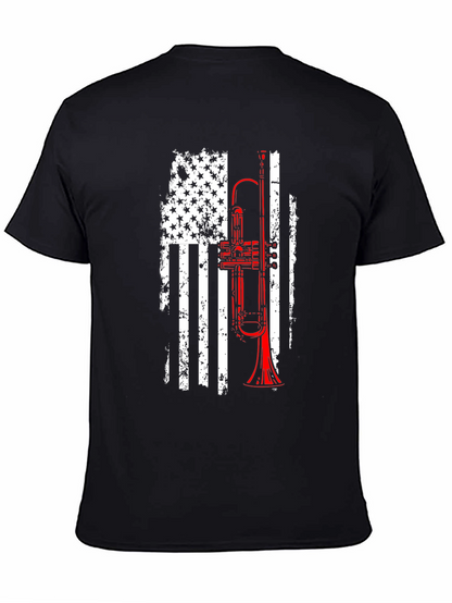 American Flag Trumpet Graphic Tee