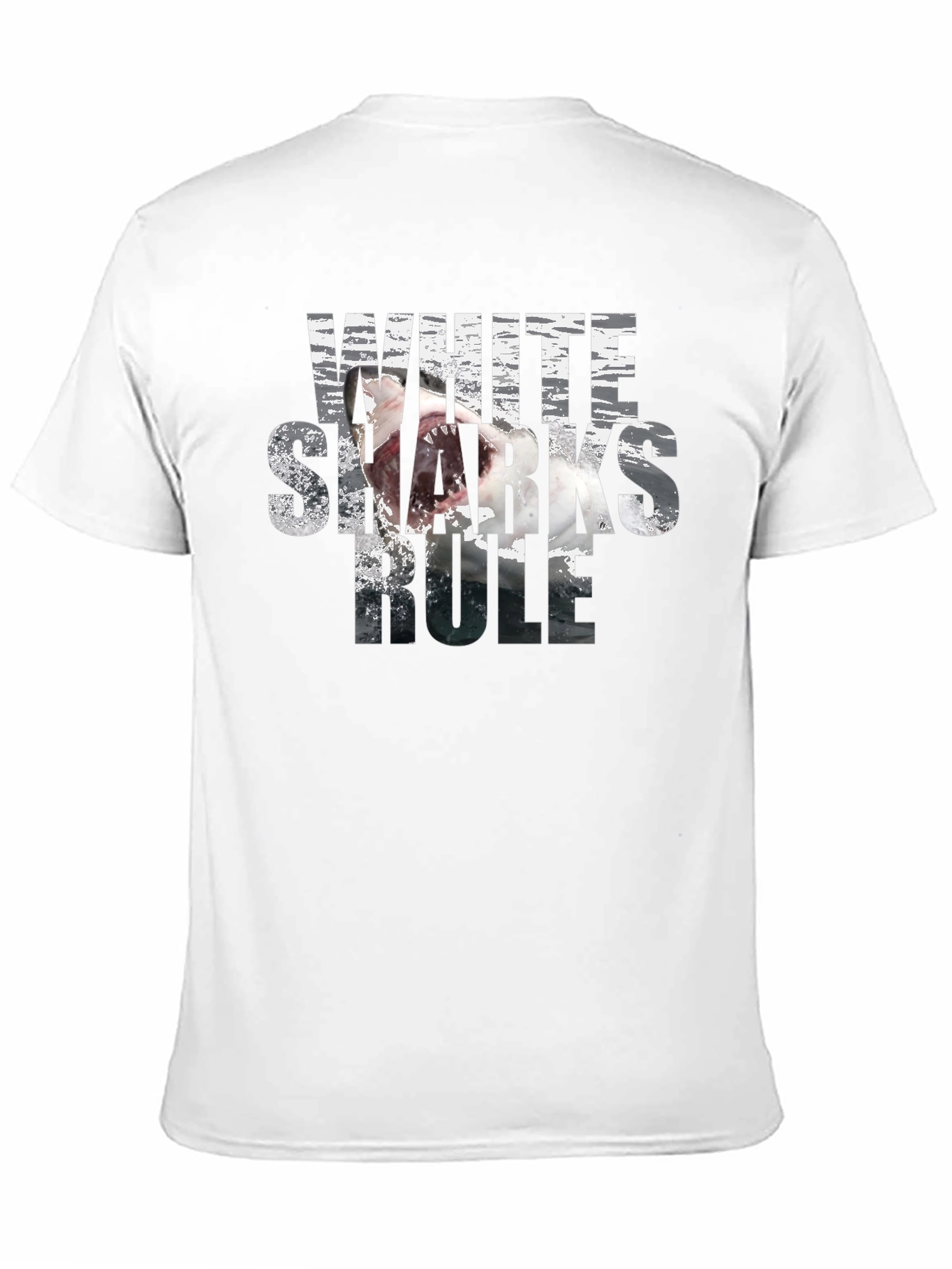 White Sharks Rule Graphic T-Shirt - Black