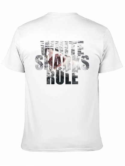 White Sharks Rule Graphic T-Shirt - Black