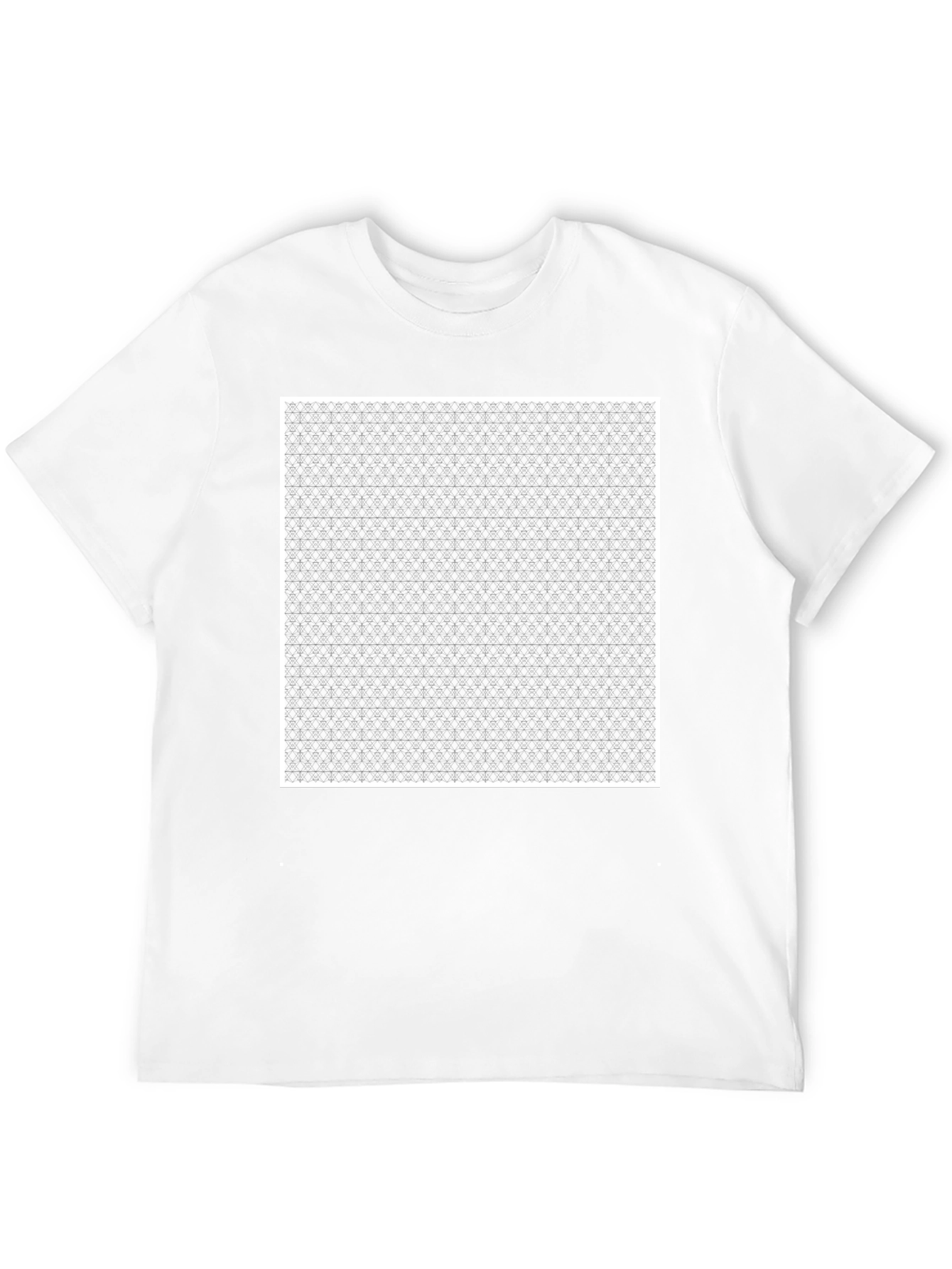 Black Patterned Crew Neck T-Shirt