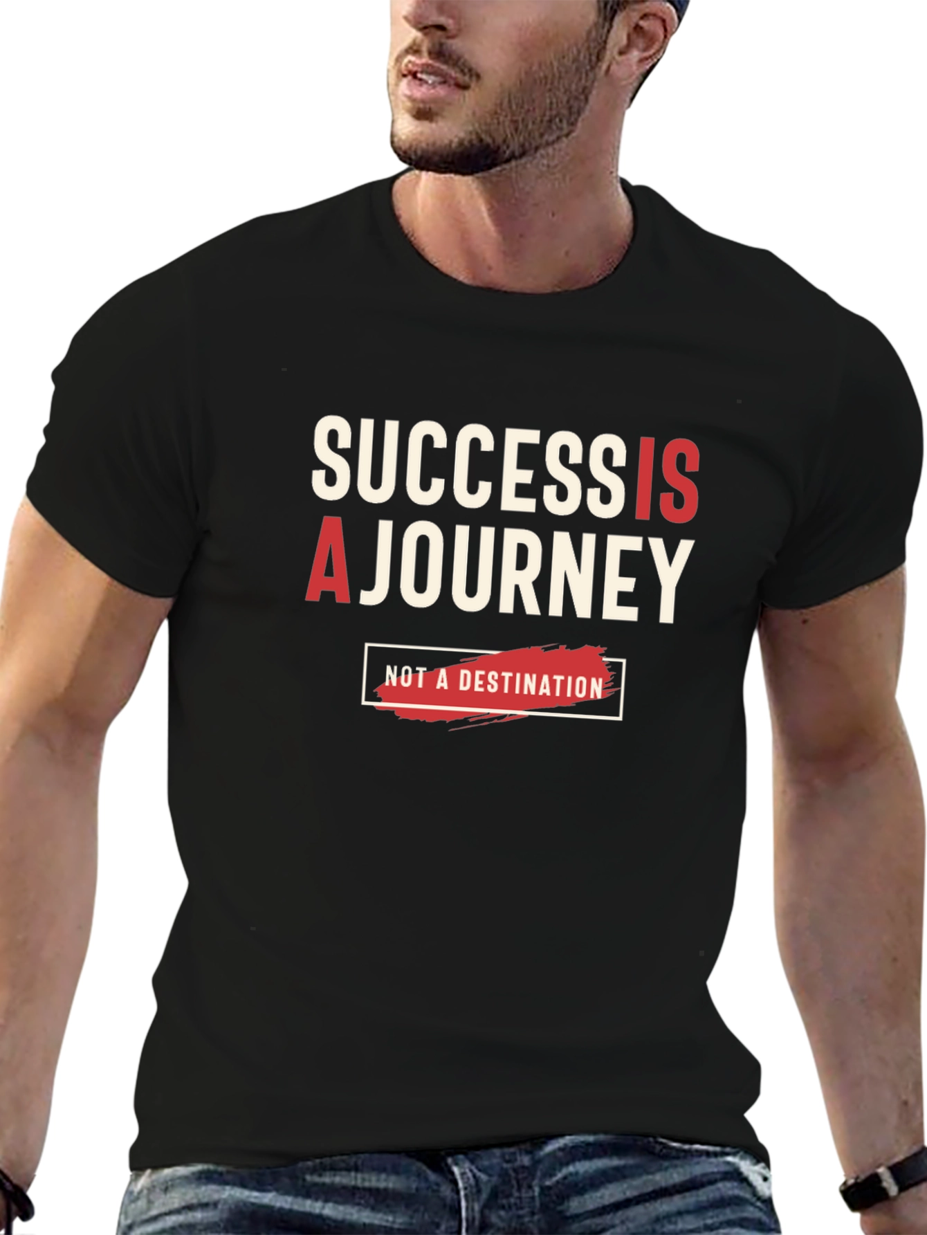 Success Is A Journey Black Graphic Tee