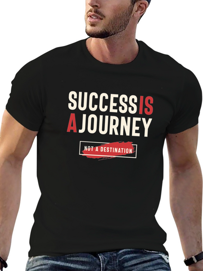 Success Is A Journey Black Graphic Tee