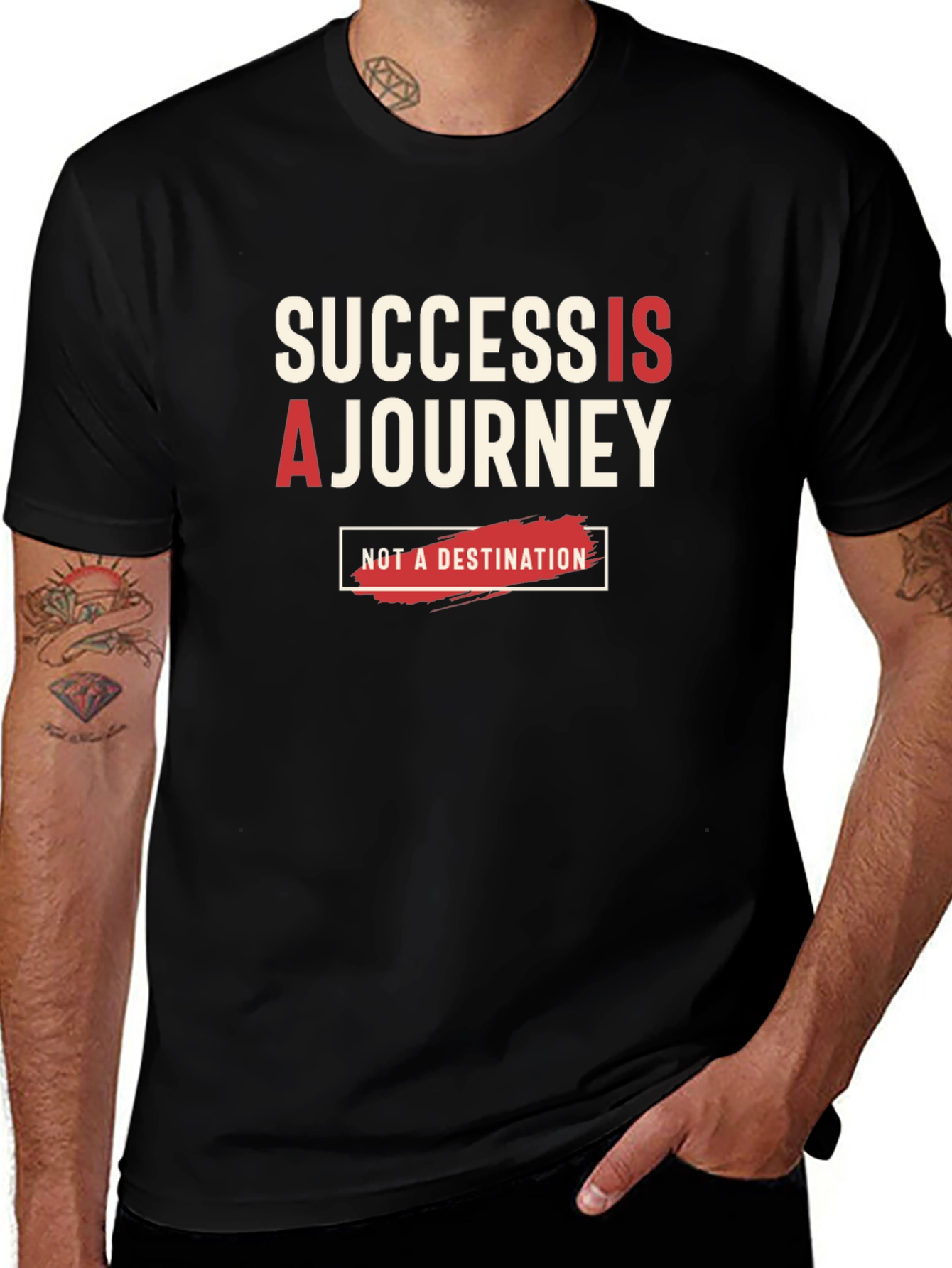 Success Is A Journey Black Graphic Tee