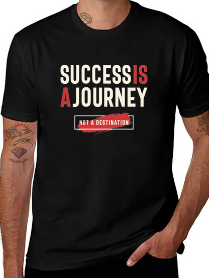 Success Is A Journey Black Graphic Tee