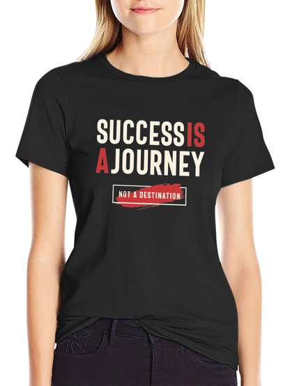 Success Is A Journey Black Graphic Tee