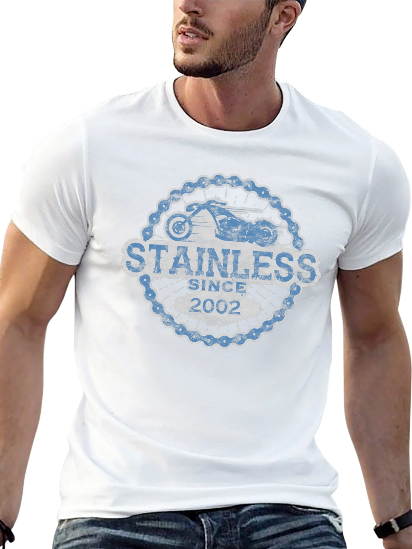 Stainless Since 2002 Motorcycle Chain T-Shirt