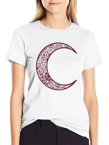 Black Crescent Moon Graphic Tee for Men