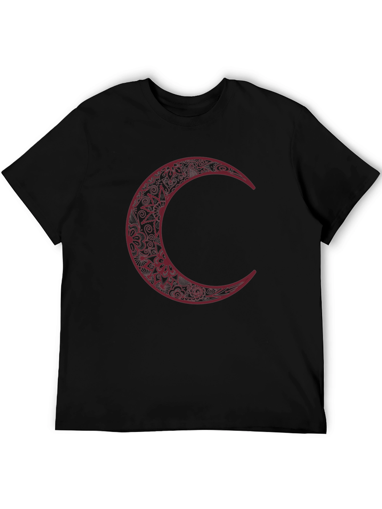 Black Crescent Moon Graphic Tee for Men