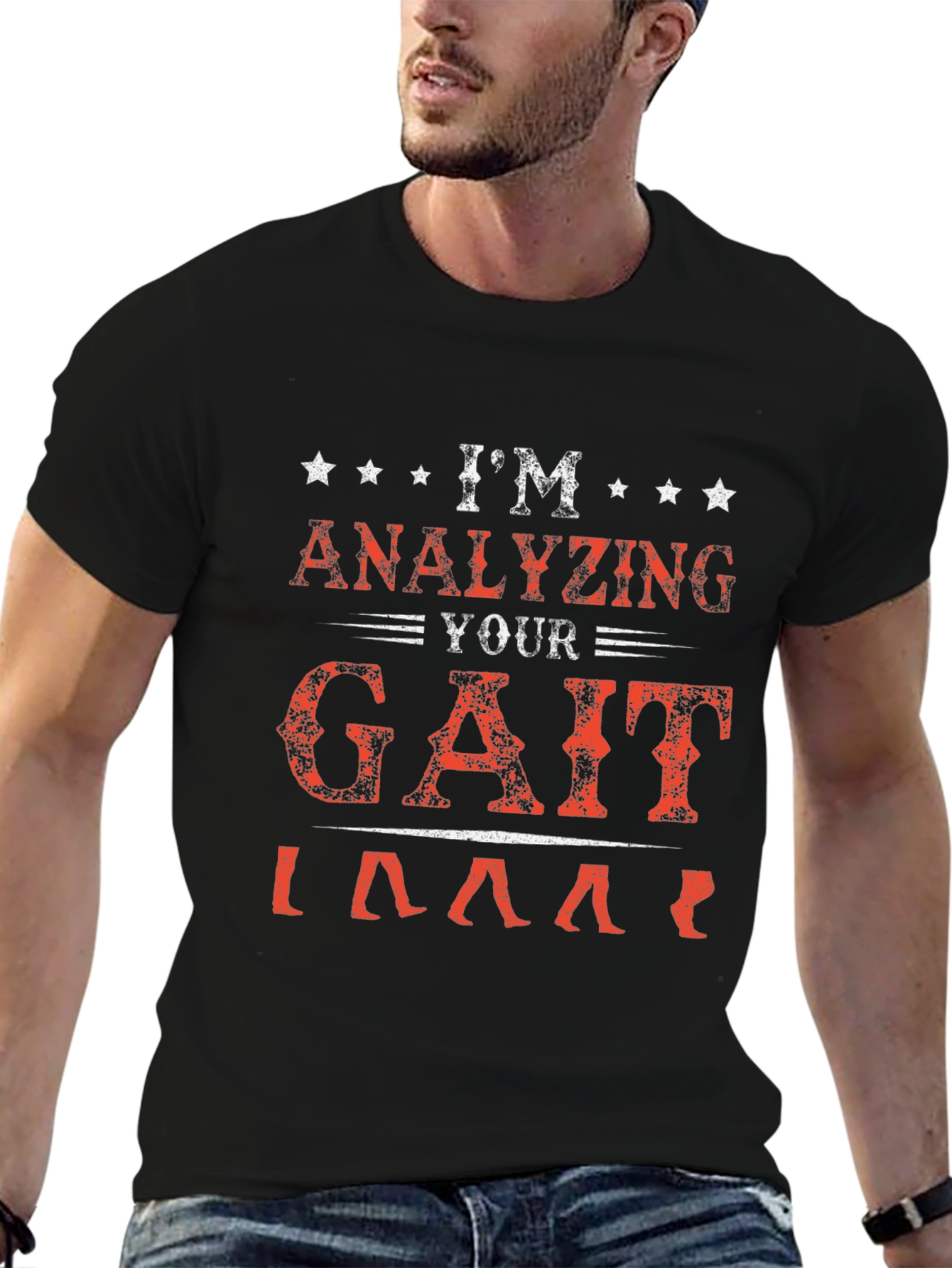 Analyzing Your Gait Black Graphic T-Shirt