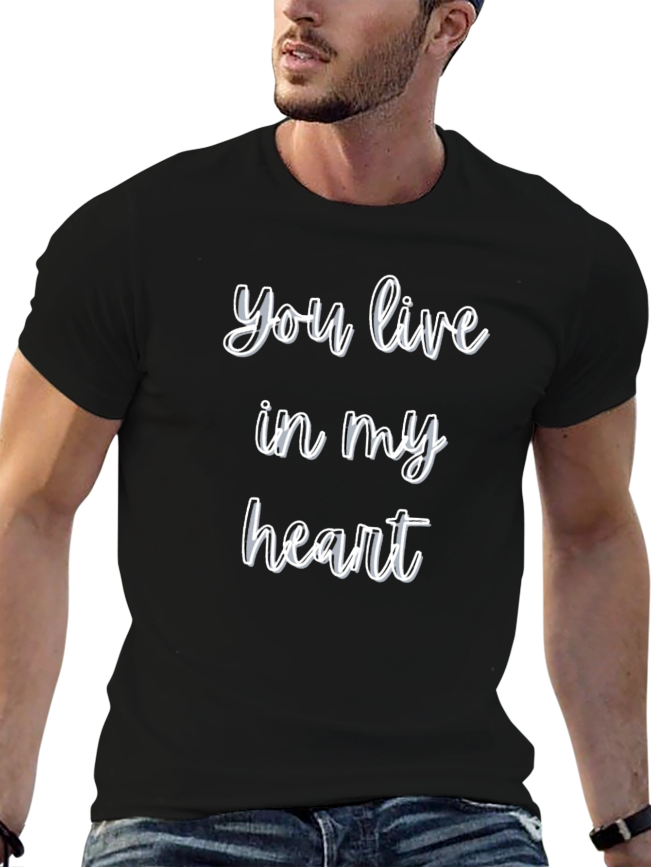 You Live In My Heart T-Shirt - Black