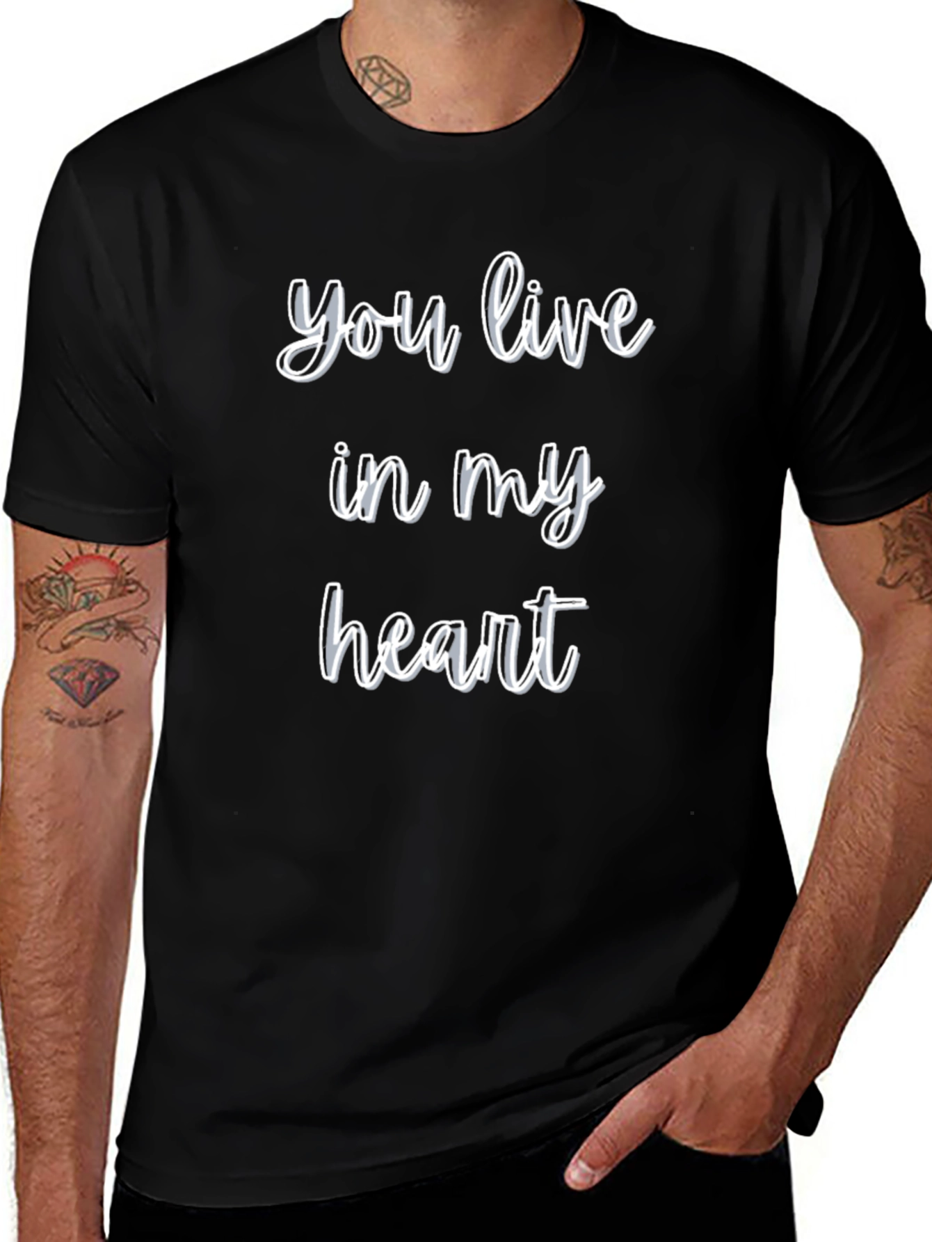 You Live In My Heart T-Shirt - Black