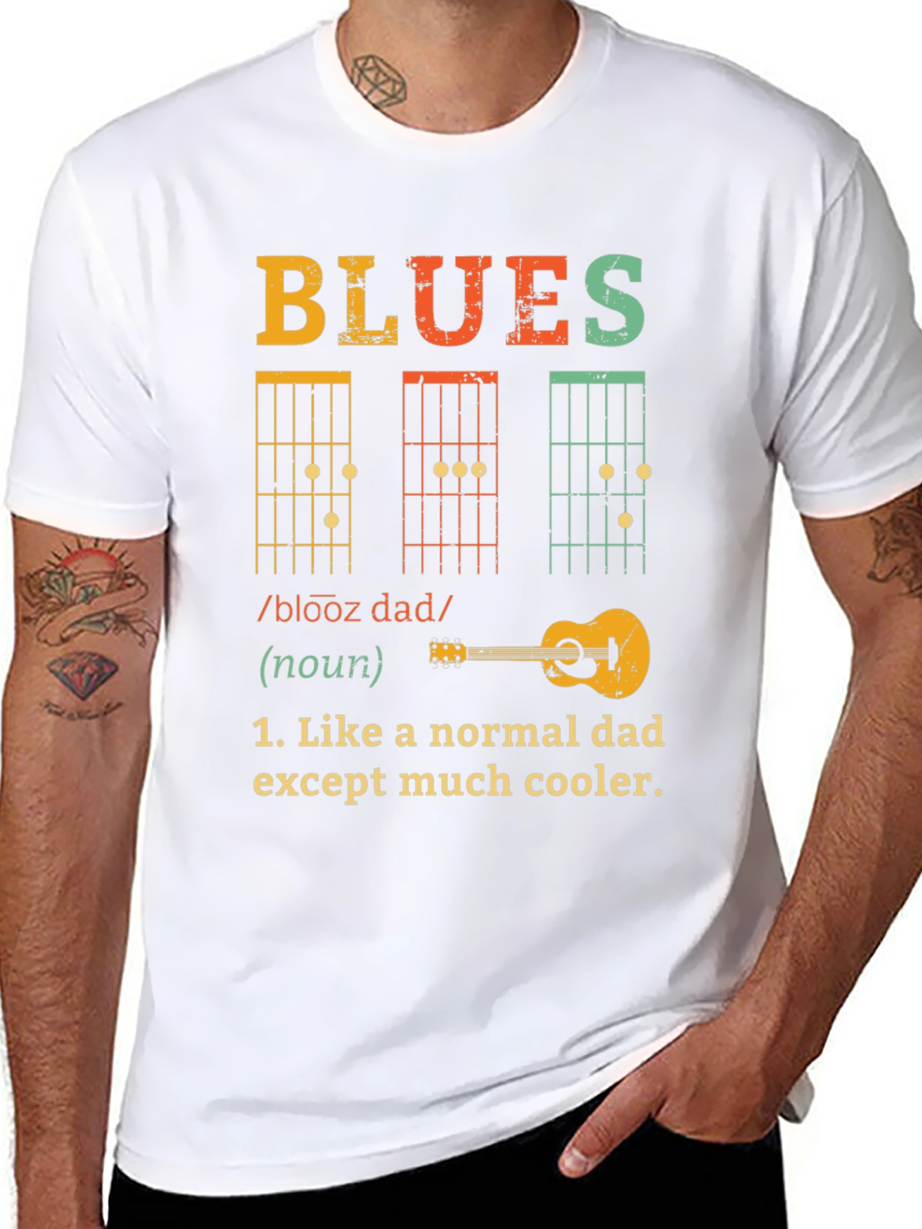 Blues Dad T-Shirt - Cool Musician Father Tee