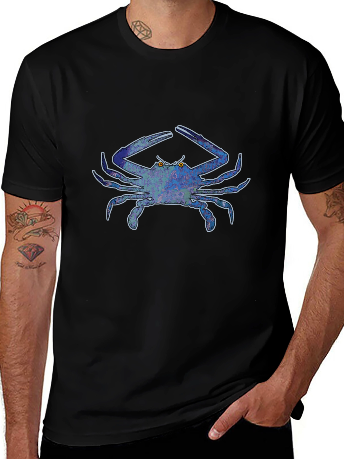 Blue Crab Graphic Tee - Bold Design Casual Style