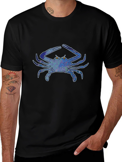 Blue Crab Graphic Tee - Bold Design Casual Style
