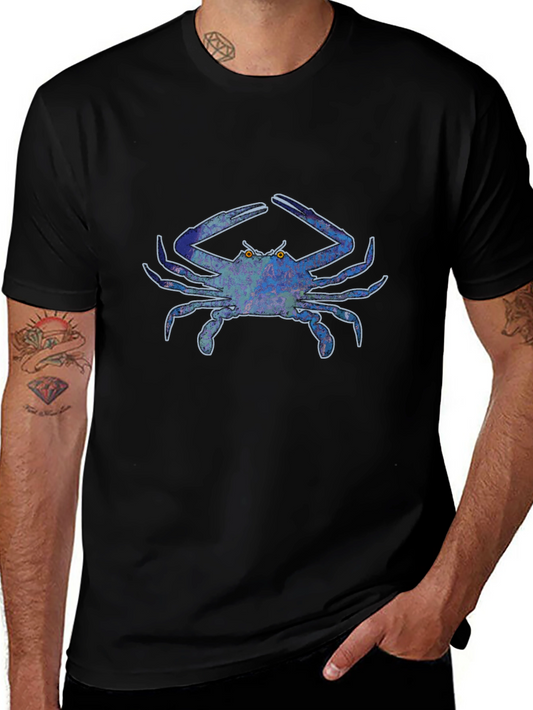 Blue Crab Graphic Tee - Bold Design Casual Style