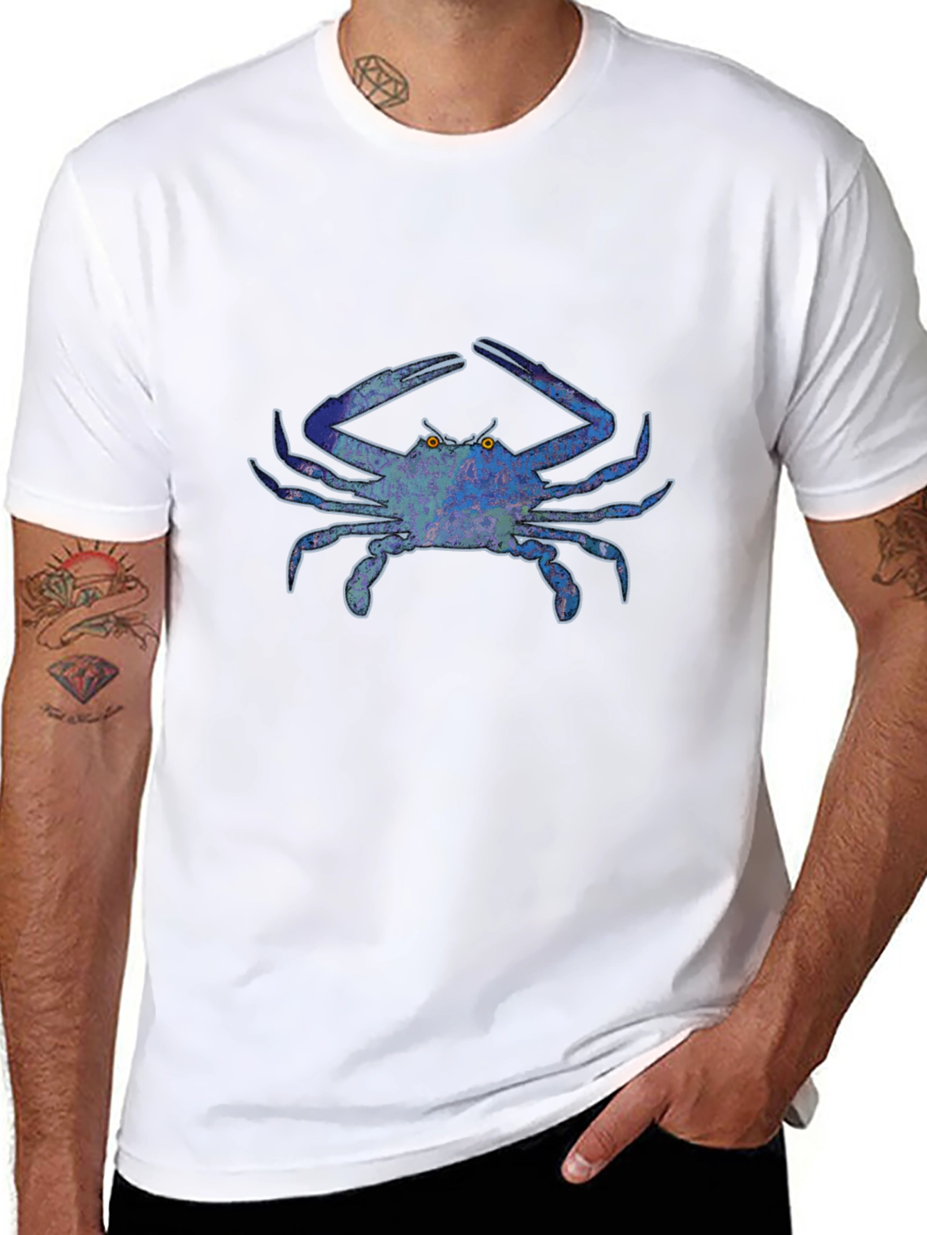 Blue Crab Graphic Tee - Bold Design Casual Style