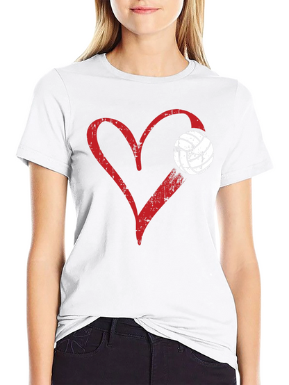 Volleyball Heart Graphic T-Shirt