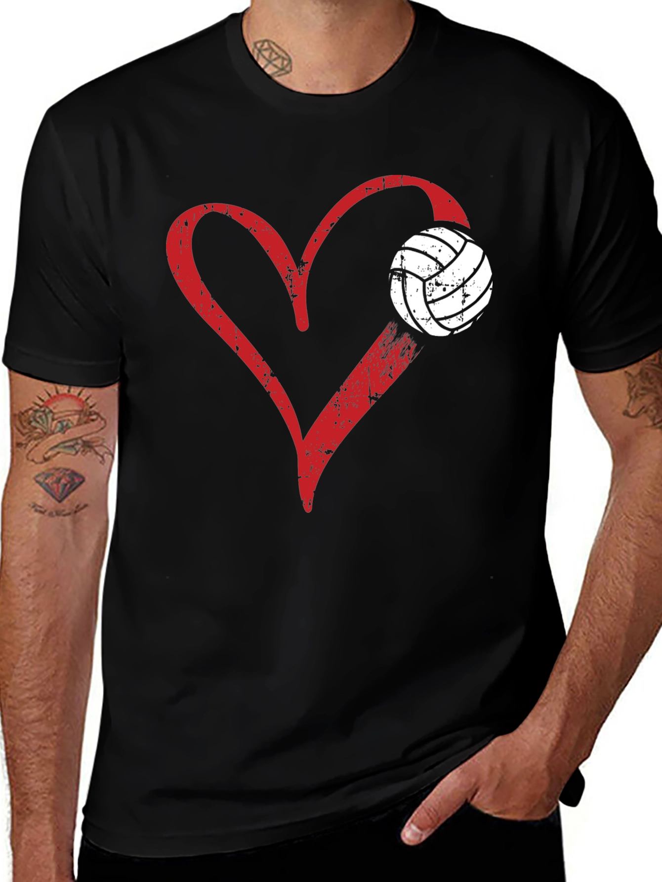 Volleyball Heart Graphic T-Shirt