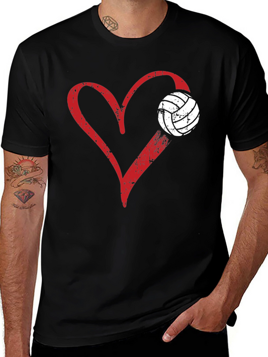 Volleyball Heart Graphic T-Shirt