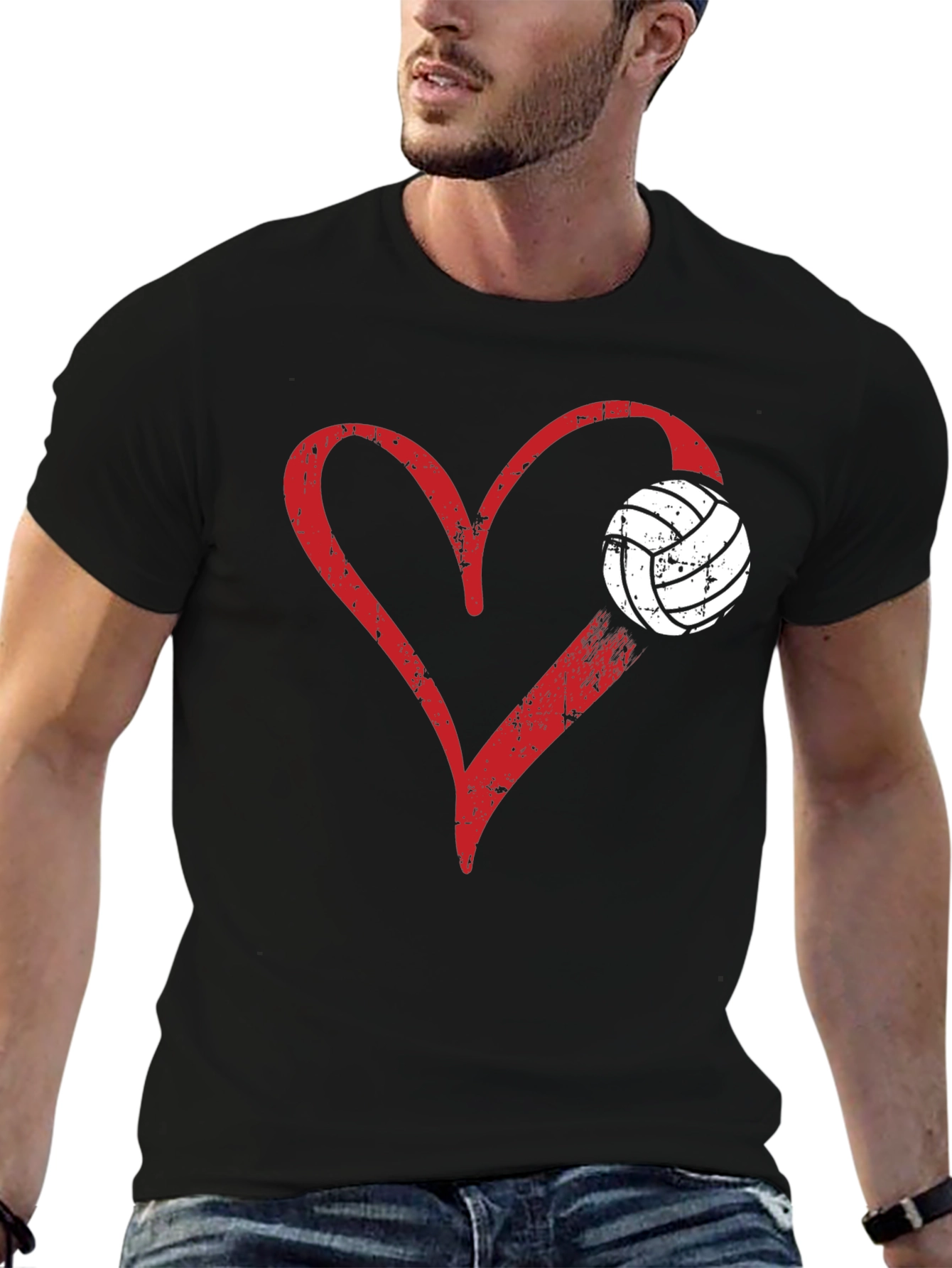 Volleyball Heart Graphic T-Shirt