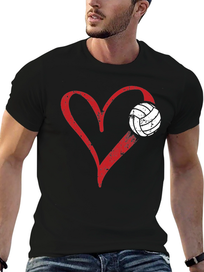 Volleyball Heart Graphic T-Shirt