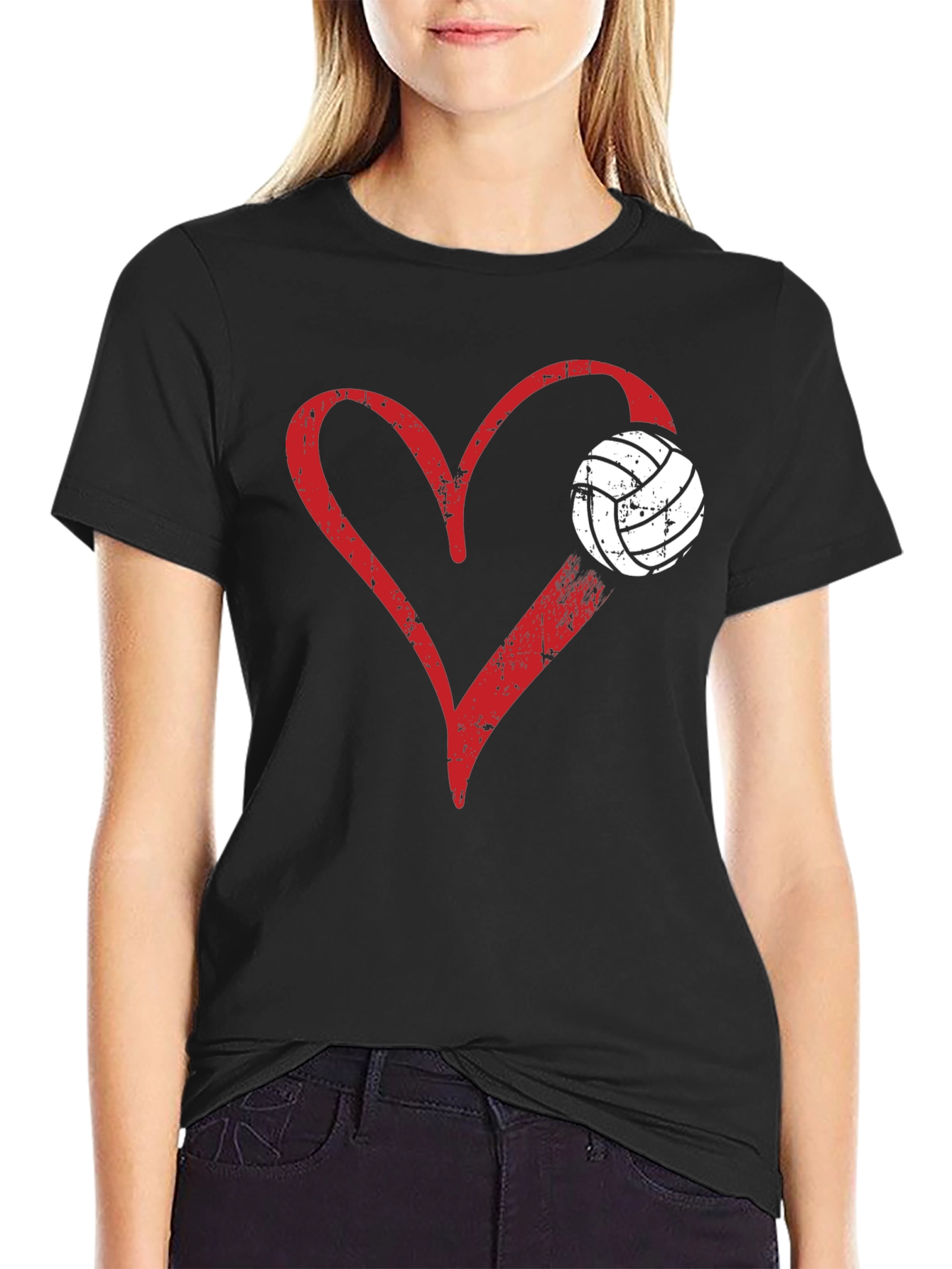 Volleyball Heart Graphic T-Shirt
