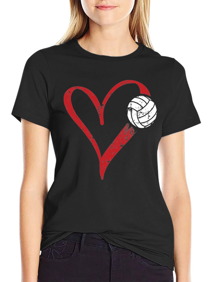 Volleyball Heart Graphic T-Shirt