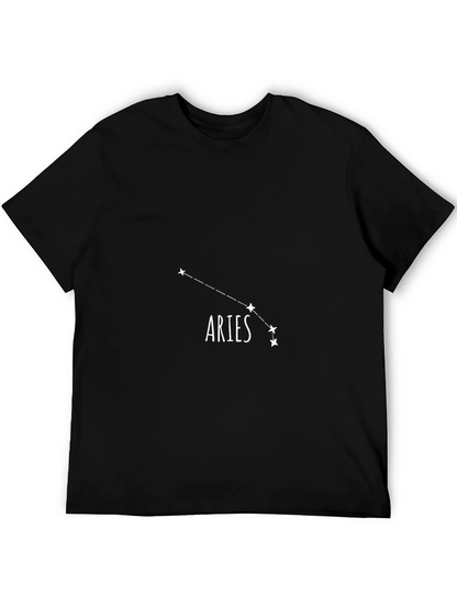 Aries Constellation Black Graphic Tee